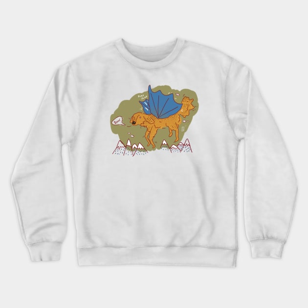 Dragon dog Crewneck Sweatshirt by flywithsparrows